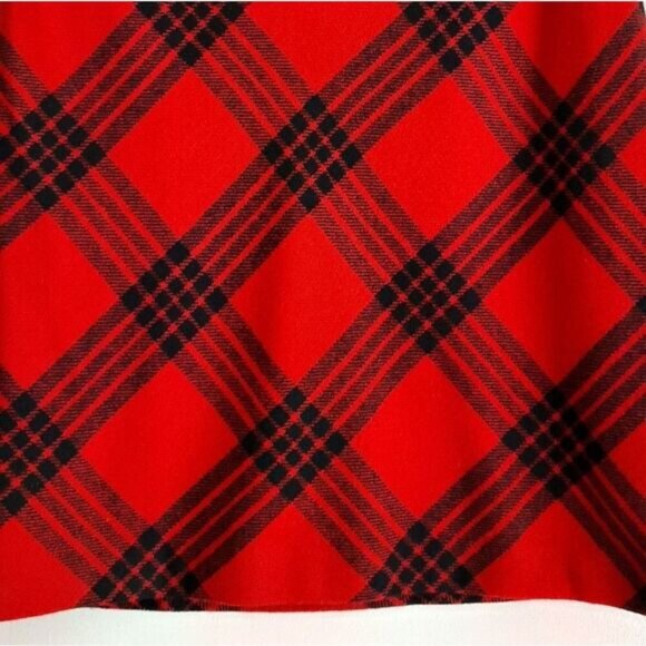 TALBOTS / Wool Blend A-Line Classic Red Plaid Mini Length Skirt Sz 4 - Picture 3 of 11